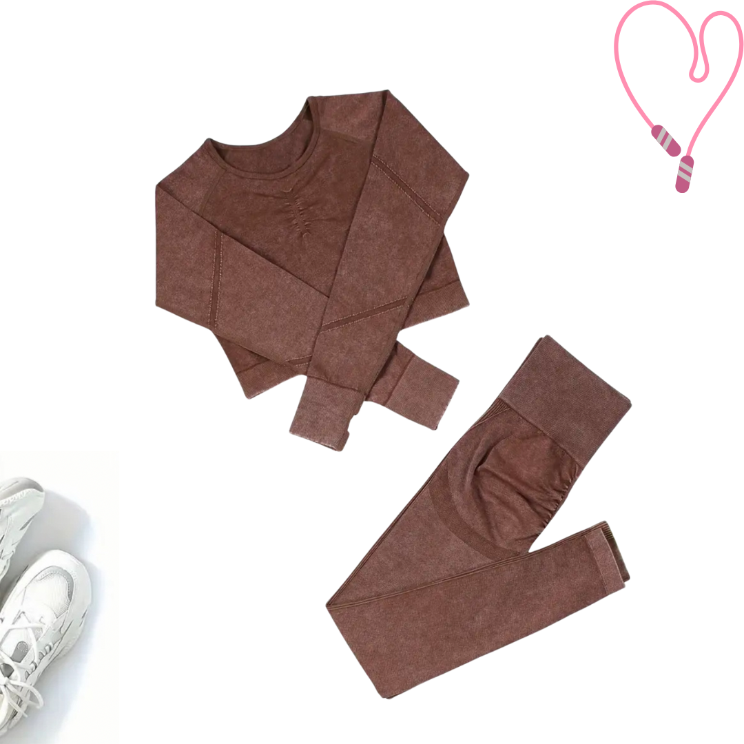 Rust Brown Seamless Workout Set