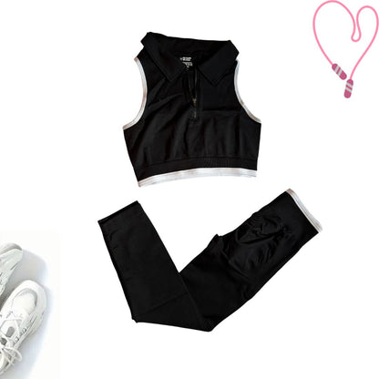 Zipper Brassiere and Pants Set