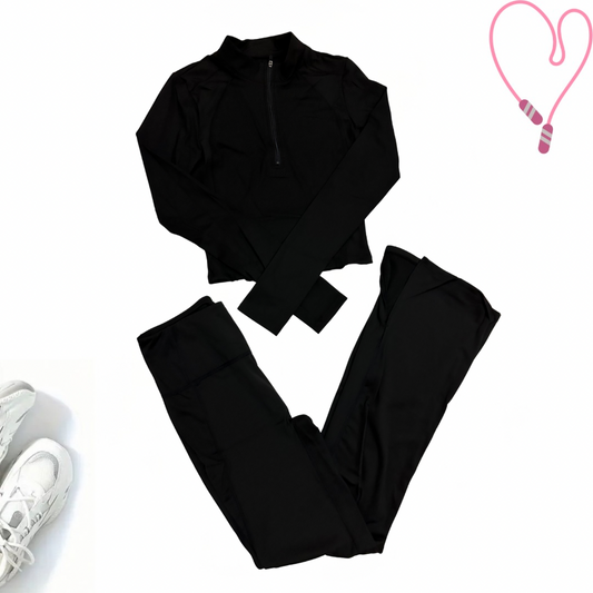 Women’s Black 2-Piece Workout Set